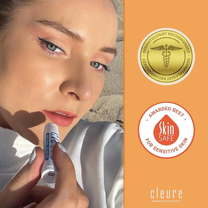 Cleure Organic All Natural Lip Balm - Paraben Free, Fragrance Free, Flavor Free, & Petroleum Free SPF Lip Balm & Hydrating Lip Butter (.15 oz, 3 Pack)-Velvo Beauty