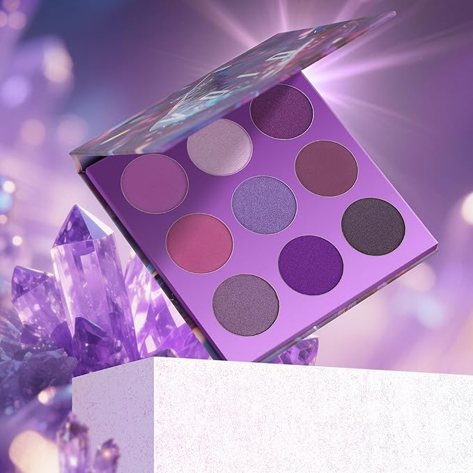 docolor Eyeshadow 9 Colors Purple Eyeshadow Palette High Pigmented Blendable Matte & Glitter Shimmer Finishes, Long Lasting Mauve Eye Makeup for Christmas Party Music Festivals-Velvo Beauty