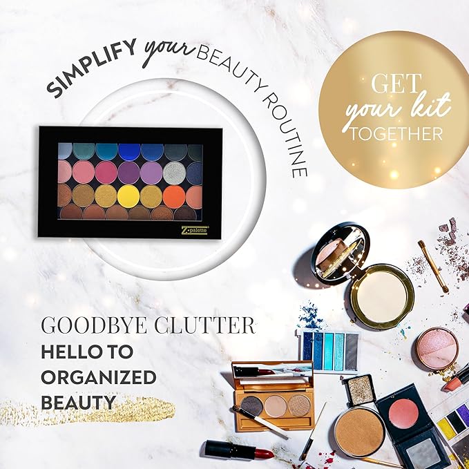 Large Magnetic Makeup Palette, Empty Magnetic Palette, Universal Magnet makeup palette for Eyeshadows, Powders, Customizable Beauty Organizer with Clear Window-Velvo Beauty