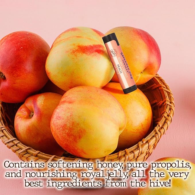 Savannah Bee Lip Balm Hanger 0.15 oz - Invigorating Mint Flavor - Natural Ingredients for Supple, Soft Lips - Convenient Hanger Design (.15 Oz, Peach)-Velvo Beauty