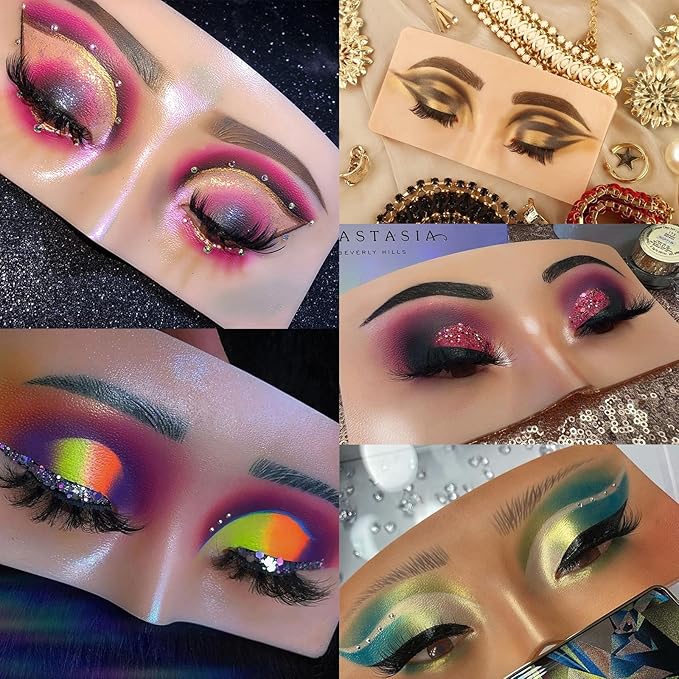 Makeup Practice Face, The Perfect Aid to Practicing Makeup, Silicone Makeup Face Practice Board, Eye Makeup Practice Face, Bionic Skin Makeup Practice, for Professional Enthusiasts-A-Velvo Beauty