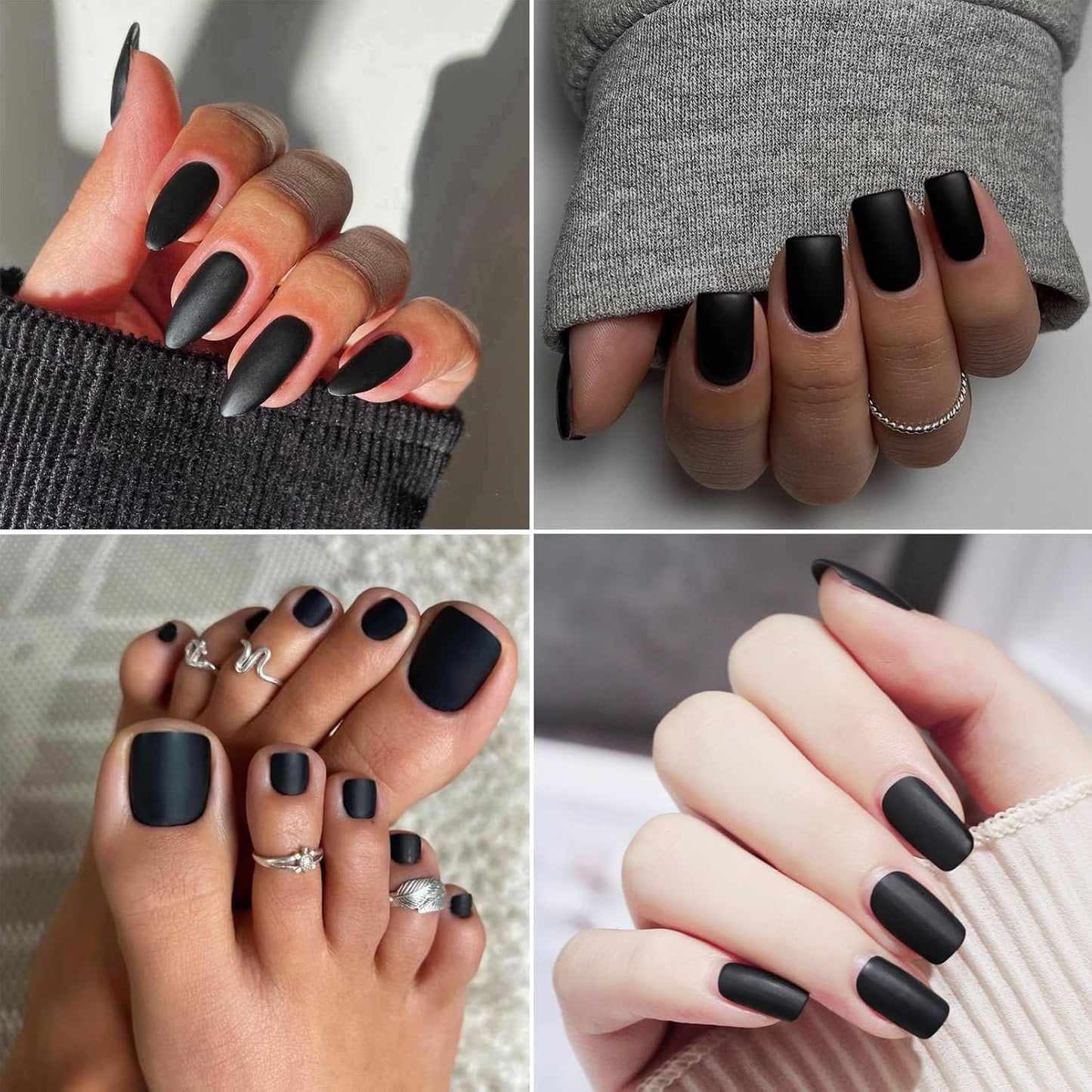 Matte Black Nail Polish - Matte Finish Black Fingernail Polish - Fast Drying Nail Varnish Mist Effect - Silky Velvet Nail Lacquer For Women Girls Manicure DIY at Home - No Need Bake-Velvo Beauty