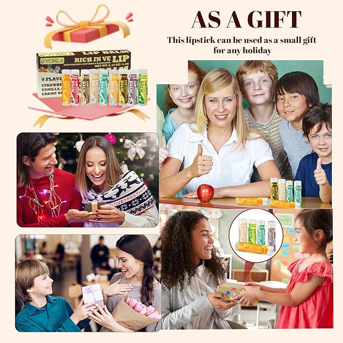 Lip Balm Variety Pack - 9 Delicious Flavors - Natural Lip Balm in Bulk with Vitamin E and Coconut Oil - Moisturizing, Soothing, and Repairing Dry and Chapped Lips-Velvo Beauty