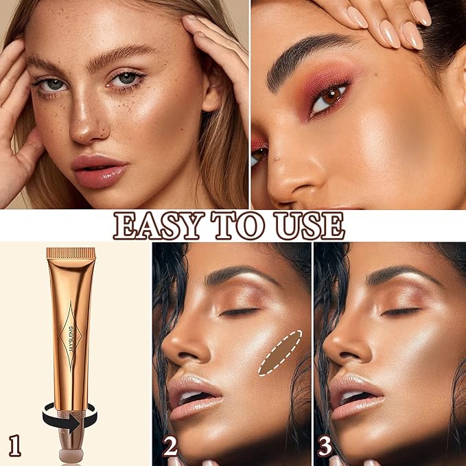 Liquid Contour Beauty Wand,Stick with Cushion Applicator,Cream Contour,Long Lasting Smoothly Moisturizng Silky Contour Stick Face Contouring Stick-Velvo Beauty