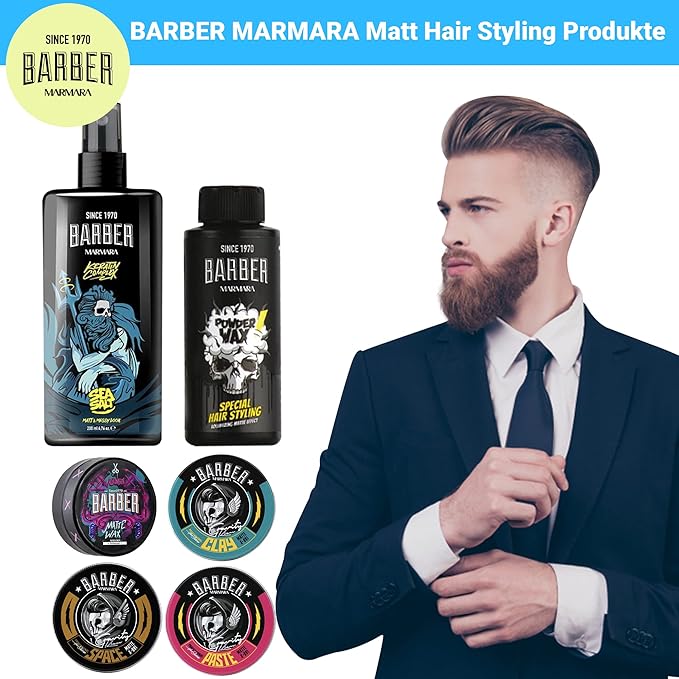 BARBER MARMARA Styling Powder with Matt Effect - Hair Powder for Women & Men, Modeling Powder for a Matte Look-Velvo Beauty