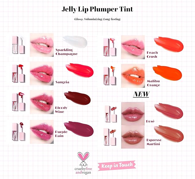 Jelly Plumper Tint (P03 Bloody Wine) | Non-Sticky, Long-Lasting Lip Gloss | Vegan and Cruelty-Free Korean Lip Tint-Velvo Beauty