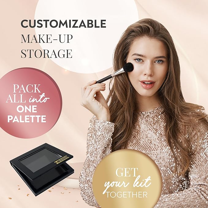 Small Magnetic Makeup Palette, Empty Magnetic Palette, Universal Magnet makeup palette for Eyeshadows, Powders, Customizable Beauty Organizer with Clear Window-Velvo Beauty