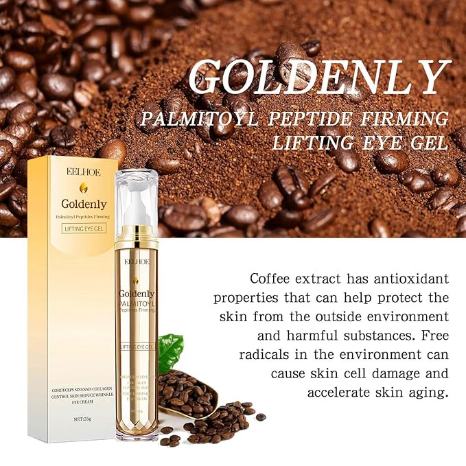 Caffeine Eye Serum Anti Aging, Eye Serum for Dark Circles and Puffiness, Retinol Eye Cream with 360°Massage Ball, Reduce Eye Wrinkles and Fine Lines-Velvo Beauty