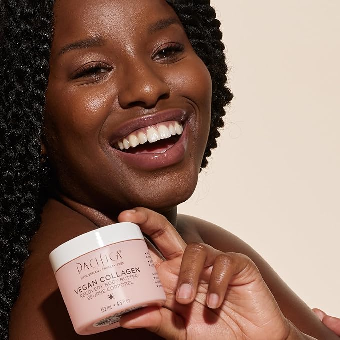 Pacifica Beauty | Vegan Collagen Body Butter | Hydrating, Nourishing, Moisturizer | Long-Lasting Hydration | Cream Lotion for Dry Skin | Light Floral Scent | Paraben Free | Vegan + Cruelty Free-Velvo Beauty