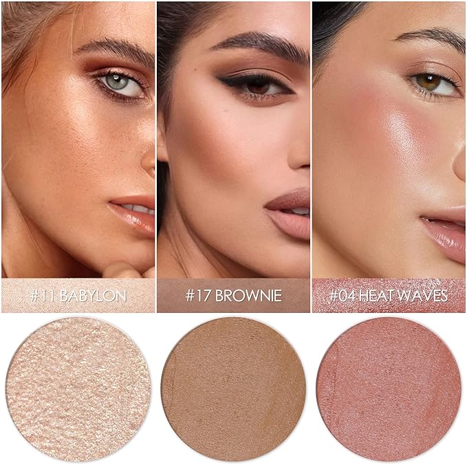 3 Pcs MEDIUM Contour Stick Set,Cream Blush & Highlighter Bronzer Pen,Long Lasting & Smooth Natural Face Contouring Illuminator,Professional Makeup Kit for All Skin-Velvo Beauty