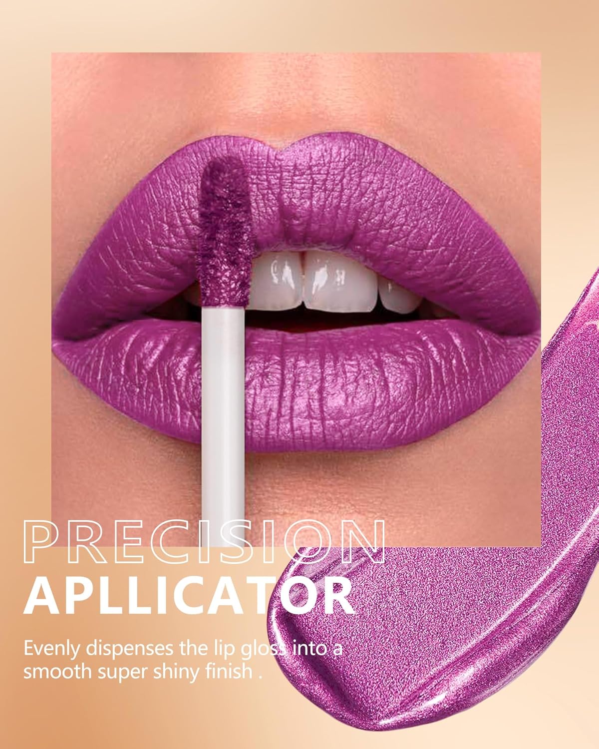 MAKI YIKA Purple Lipstick for Women Metallic Lipsticks Glitter Long Lasting Lipstick No Smudge No Transfer Liquid Pink Lip Gloss (BR07 Promise Me)-Velvo Beauty