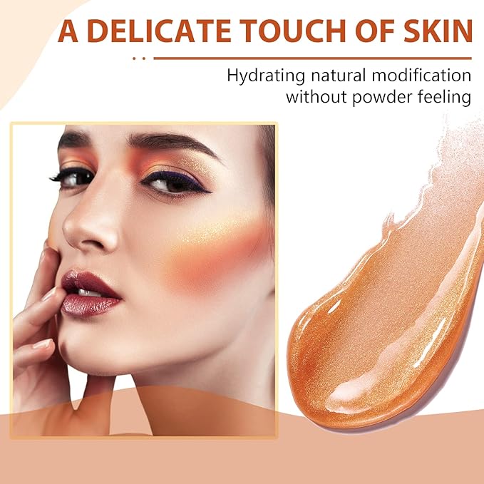 Liquid Highlighter Beauty Wand, Highlight Bronzer Stick with Cushion Applicator, Smooth Shimmer Finish, Lightweight Silky Cream Face Makeup Stick,Cruelty-free (Gold)-Velvo Beauty