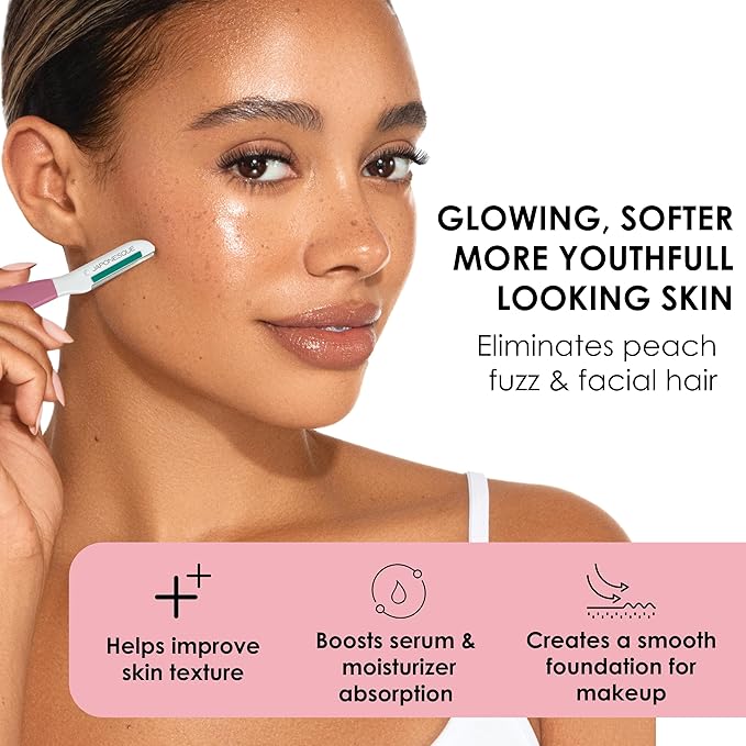 Japonesque Dermaplaner with Soothing Aloe Comfort Strip - Facial Dermaplane Razor, Skin Tool with Ultra Precision Blade for Facial Hair Removal and Exfoliation, 5pk-Velvo Beauty
