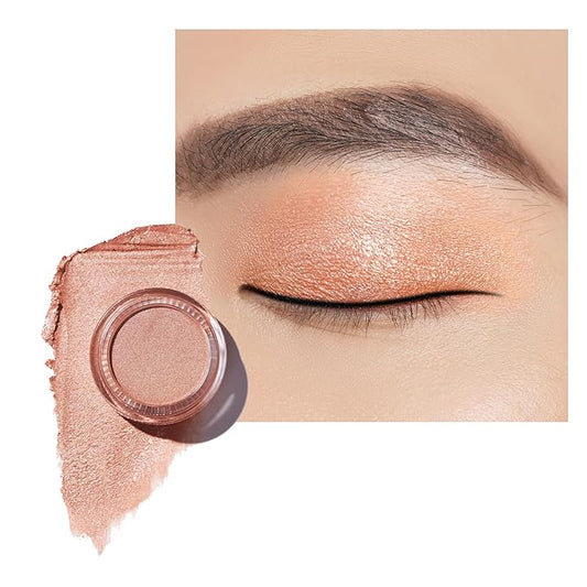 Oulac Nude Gold Cream Eyeshadow also for Highlighter Highly Pigmented Eye Shadow Waterproof&Long Lasting with Moisturizing Formula Blendable Shimmer Eye Make-up,Vegan & Cruelty-Free, 6g O10-Velvo Beauty