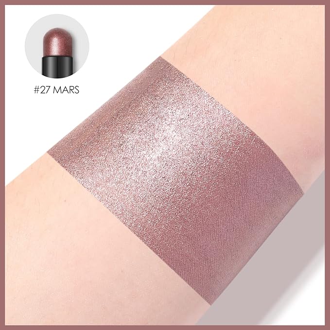 FOCALLURE Shimmer and Matte Cream Eyeshadow Stick,Smooth Brilliant Eye Brightener Pencil,High Pigment Eye Highlighter Pen for Women,Long Lasting Waterproof Eye Shadow and Liners Makeup (MARS)-Velvo Beauty