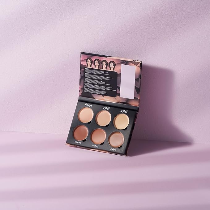 W7 Lift & Sculpt Cream Contour Kit - Concealing, Highlighting & Contouring Makeup Palette - Step-by-Step Instructions Included-Velvo Beauty