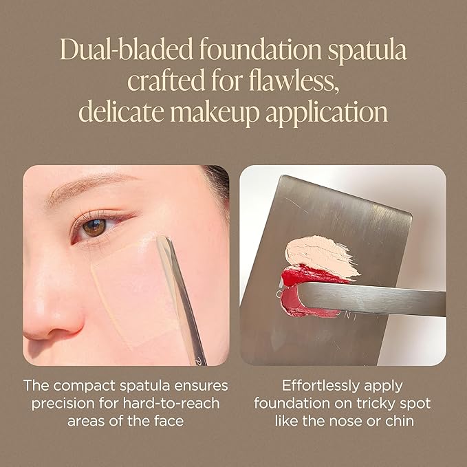 Korean Piccasso Brush Makeup Spatula + Sponge 2P Set – Professional Makeup Tools with Precision Spatula and 2 Soft Sponges, Ideal for Blending Foundation, Cream, or Liquid Makeup-Velvo Beauty