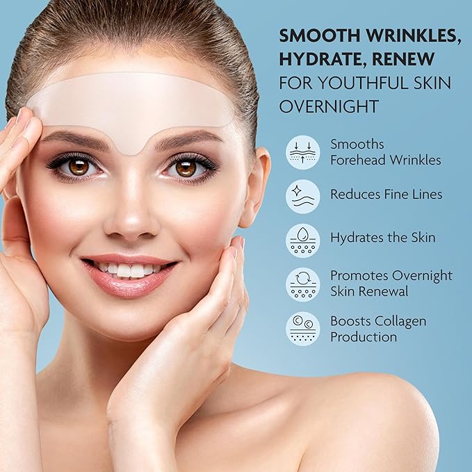 Dersie Silicone Forehead Wrinkle Patches: Reusable Anti Wrinkle Pads for Wrinkles - Overnight Use Forehead Wrinkles Treatment (3 Count (Pack of 1))-Velvo Beauty