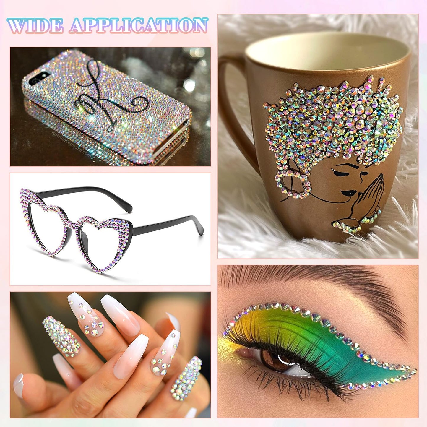 30000Pcs Resin AB Rhinestones for Bedazzling Crafting with b7000 Jewelry Glue, Bulk Flatback Gems Bedazzler Kit for Crafts Clothes Shoes Fabric Nail Diamond Art, Assorted Size 2/3/4/5/6mm-Velvo Beauty