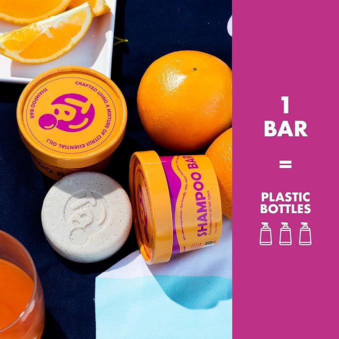 Vitamin B5 Shampoo & Conditioner Bar Set Bundle – Citrus Essential Oils + Argan Oil – Volumizing, Nourishing & Strengthening – Sulfate & Paraben Free – 7.8oz-Velvo Beauty