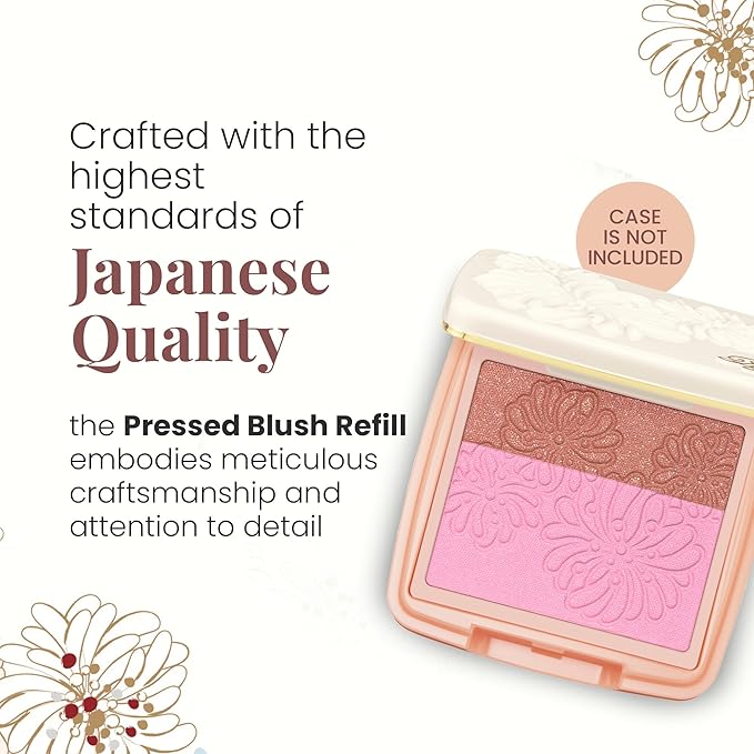 Paul & Joe Pressed Blush Palette Refill Only, Case Sold Separately, Oil-Absorbing Blush Powder, Bi-Color Face Blushes with Fitting Veil Powder, Light Beige and Pink, 06 Strawberry Chocolate, 0.17 oz-Velvo Beauty