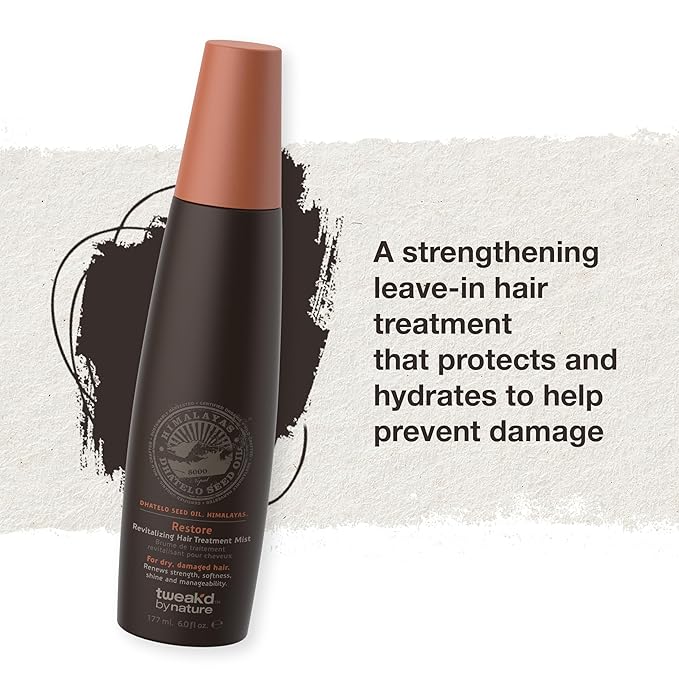 Tweak’d by Nature - Restore Revitalizing Hair Treatment Mist, Strengthens and Protects Hair for Soft Feel and Healthy Shine, Cruelty Free (6 ounces)-Velvo Beauty