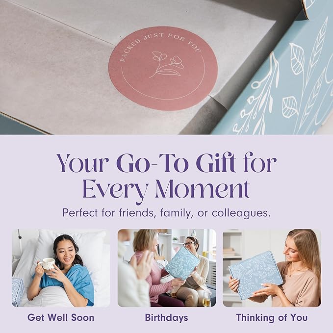 Unboxme Gifts Mini Lavender Spa Gift Set - Relaxation Gift Basket for Women - Self Care Package with Lavender Candle, Bath Bomb, Soap, Greeting Card & More-Velvo Beauty