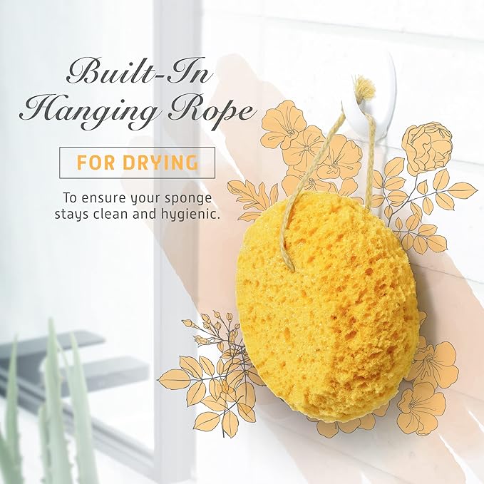 Spongentle Deep Cleansing Body Loofah Sponge, Natural Colors, for Bath and Shower, Multiple Textures for Gentle and Deep Exfoliation, Generous and Rich Lather, (Pack of 3)-Velvo Beauty