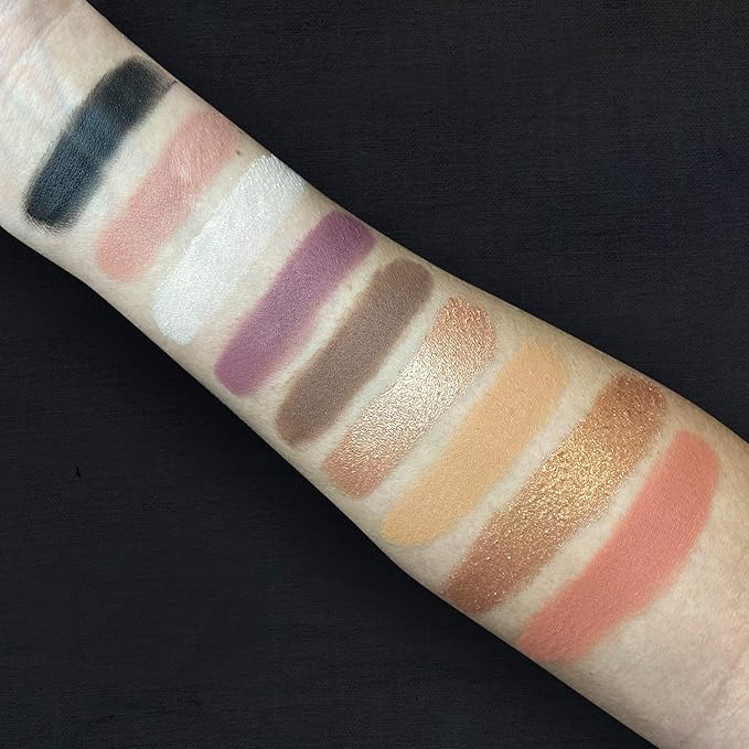 Pippa Of London Camden Make Up Palette 353 with 9 Luxury Matte, Shimmer and Glitter Eyeshadows in Rose Gold case with Mirror-Velvo Beauty