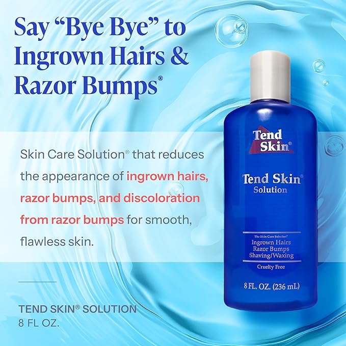 Tend Skin Razor Bump, Ingrown Hair Solution for Unsightly Razor Bumps, Ingrown Hair and Razor Burns, Post Shaving and Waxing Toner for Men and Women, Made in USA, 8 Oz-Velvo Beauty