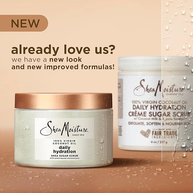 SheaMoisture Shea Sugar Body Scrub For Nourish And Replenish Skin Virgin Coconut Oil Daily Hydrating Body Scrub With 24h Shea Moisture Nutrients 12 oz-Velvo Beauty