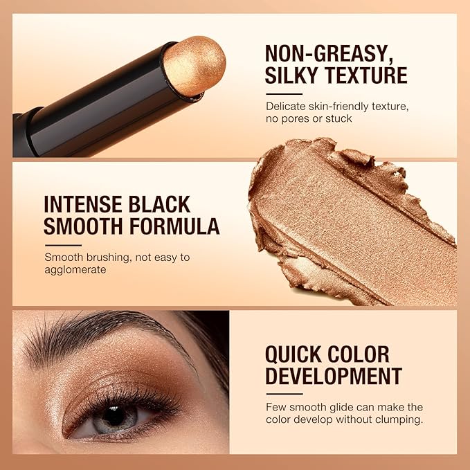 Jolilab Eyeshadow Stick Set, 8 Colors Matte Professional Bright-Colored Contouring and Highlight Eyeshadow Stick, Cream Waterproof Long Lasting High Pigmented Eye Shadow. (8, EYESHADOW B)-Velvo Beauty