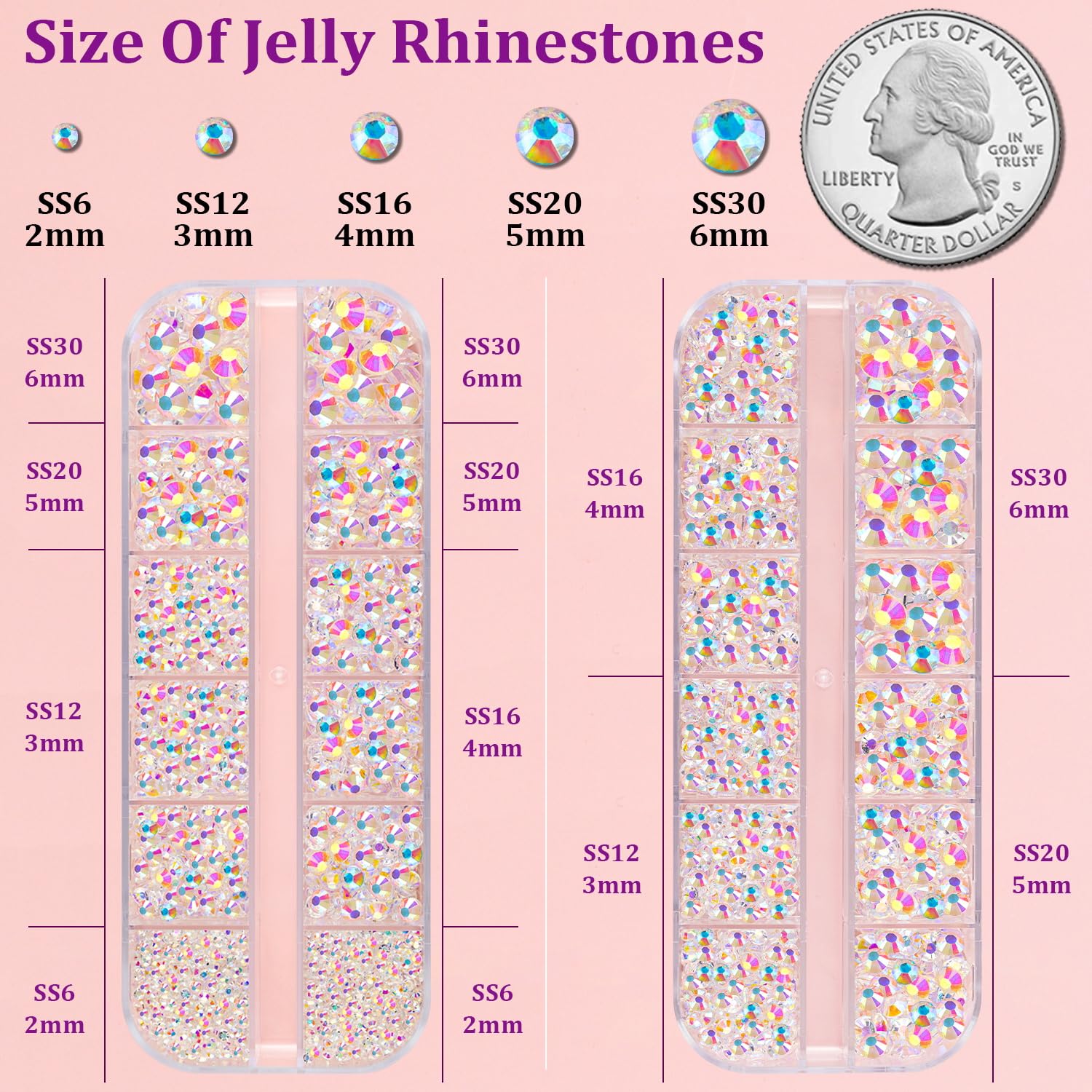Resin Jelly Rhinestones for Crafting with B7000 Jewelry Glue, 2 Boxes Transparent AB Flatback Crystals with 3Pcs 10ml Glue, Bedazzling Non Hotfix Gems for DIY Tumblers Clothing Shoes Manicure-Velvo Beauty
