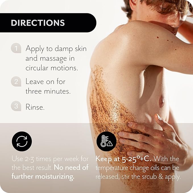 THE ACT Coffee Body Scrub with Salt & Cocoa – Exfoliating Scrub for Cellulite, Stretch Marks, Ingrown Hair – Organic Moisturizing Body Scrub with Vitamin E & Menthol – Gift for Women & Men, 10.58 Oz-Velvo Beauty