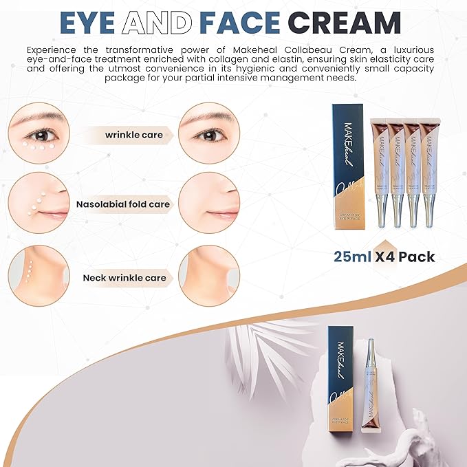 Collabeau Eye and Face Cream Special Set, Intensive Elasticity Care, Hydrolyzed Collagen, Elastin, Hyaluronic Acid, Soft and Supple Skin, Wrinkle Care, Mediheal Skincare (25ml x 4ea)-Velvo Beauty