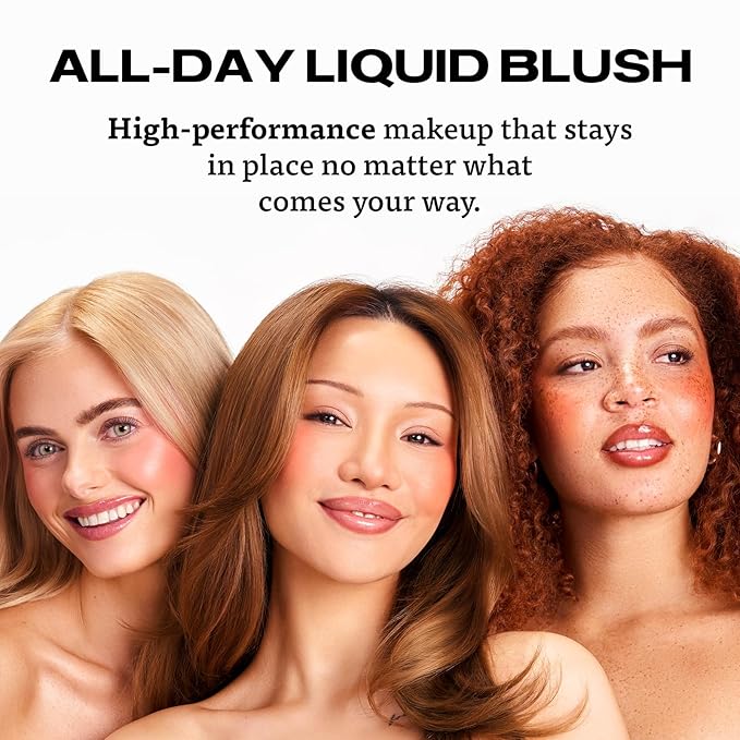 Sacheu Cheek STAY-N Liquid Blush for Cheeks — High Pigment, Buildable, Lightweight Cream Blush Infused With Squalane, for Dewy & Radiant Flushed Cheeks — Long-lasting & Cruelty Free, I'm Flirty-Velvo Beauty