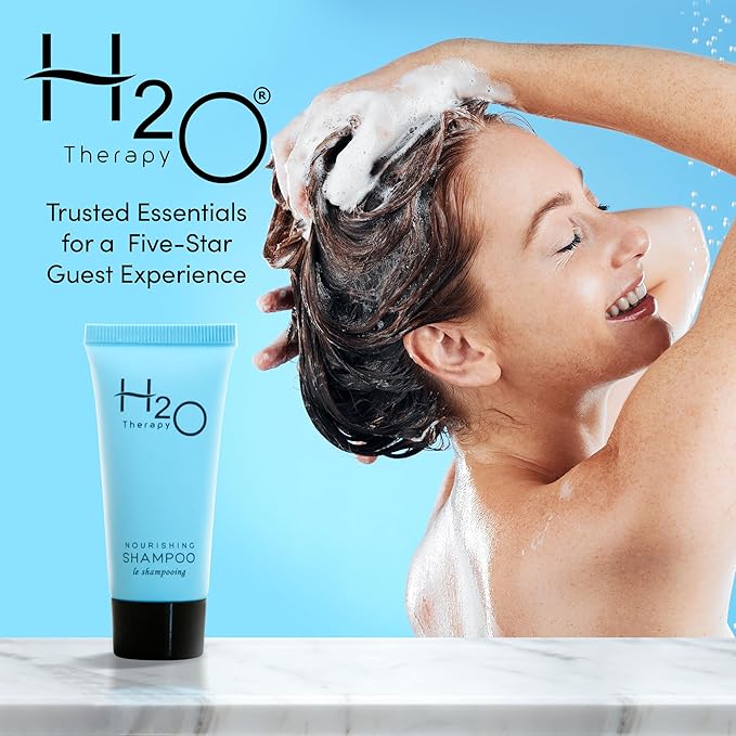 H2O Therapy Shampoo, Travel Size Hotel Hospitality, 0.85 oz (Case of 300)-Velvo Beauty