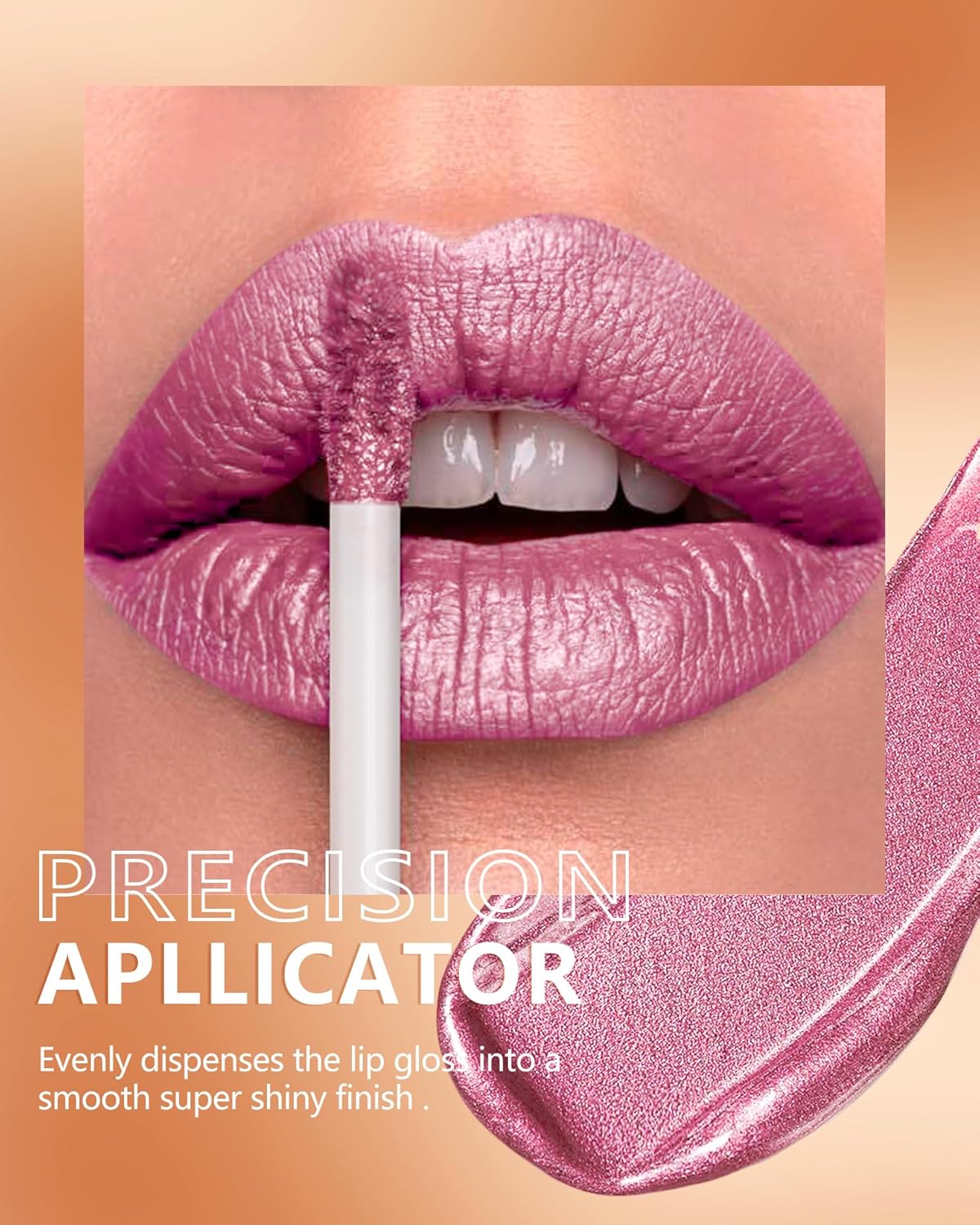 MAKI YIKA Pink Lipstick for Women Metallic Lipsticks Glitter Long Lasting Lipstick No Smudge No Transfer Liquid Lip Gloss (BR013 First Love)-Velvo Beauty