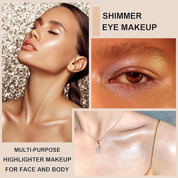 Face Highlighter Palette with Mirror, 8 Colors Glitter Eyeshadow Palette, Diamond Shimmer Glow Contour Palette for Face Highlighters & Luminizers, Long Lasting, Makeup Brush Include-Velvo Beauty