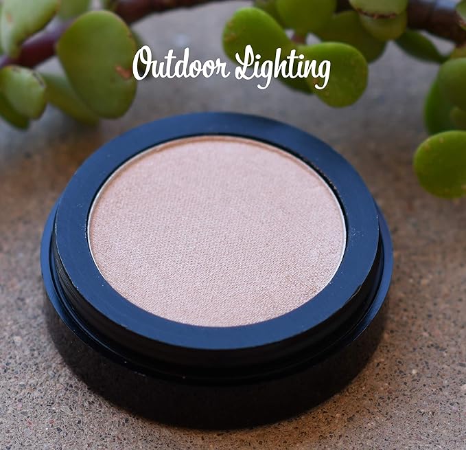 Champagne Frost Golden Glow Shimmering Shimmer Pressed Powder Single Vegan Eyeshadow; Talc, Paraben & Cruelty Free-Velvo Beauty