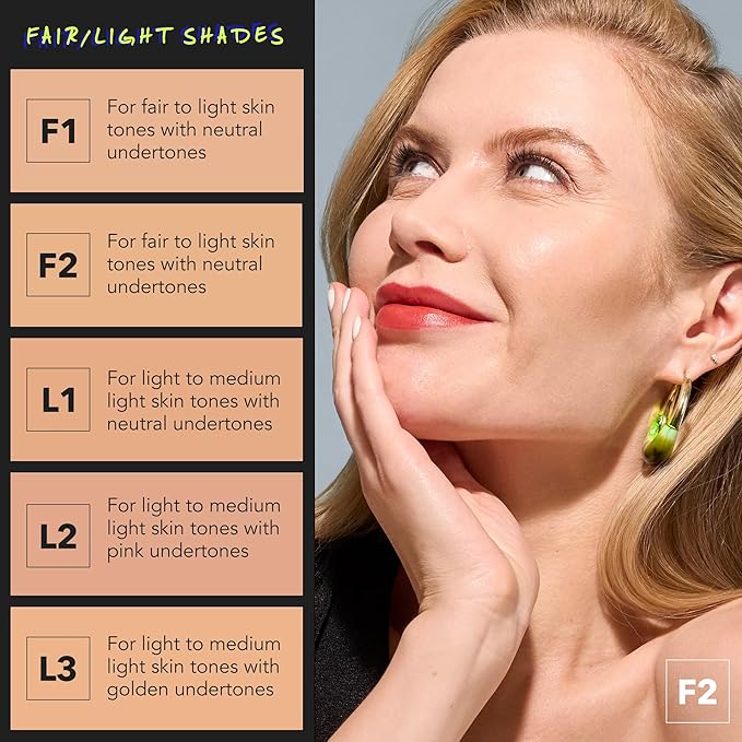 COVER FX Power Play Foundation - Shade L1 - Buildable Full Coverage - Waterproof Sweat-Proof Transfer-Proof - Natural Matte Finish - All Skin Types-Velvo Beauty