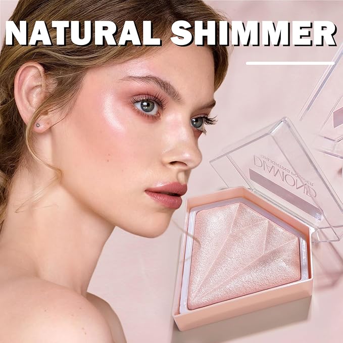 White Highlighter Makeup Palette Face Highlighter Powder Iluminadores De Maquillaje Narutal Shimmer Glitter Highlighter Blush Powder Makeup Palette-03 Fairy Pink-Velvo Beauty