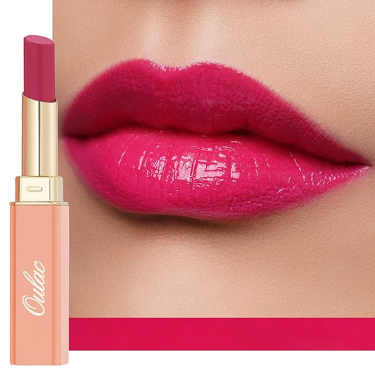 Oulac Moisturizing Shine Rose Pink Lipstick for Women, 2 in 1 Tinted Lip Balm for Winter, Hydrated Juicy and Glossy Lip Color for Dry, Cracked and Chapped Lips, Vegan 2.2g/0.07oz (09)-Velvo Beauty