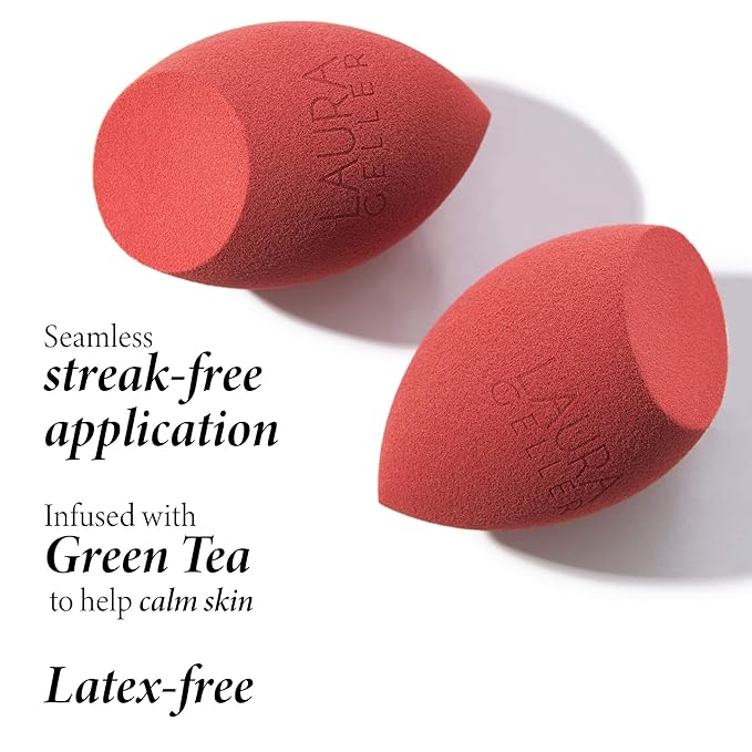 LAURA GELLER NEW YORK Full Face Blending Sponge, Easy Makeup Blender for Foundation & Concealer, Latex-Free for Sensitive Skin-Velvo Beauty