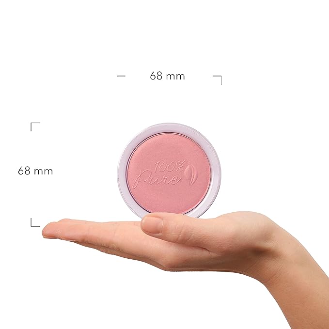 100% PURE Powder Blush (Fruit Pigmented), Chiffon, Soft Shimmery Finish, Nourishes Skin w/Rosehip Oil, Cocoa Butter, Natural Makeup (Soft Pink) - .32 oz-Velvo Beauty