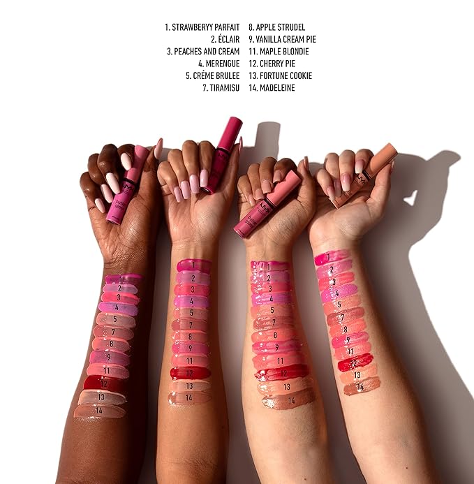 NYX PROFESSIONAL MAKEUP Butter Gloss, Non-Sticky Lip Gloss - Pack Of 3 (Angel Food Cake, Creme Brulee, Madeleine)-Velvo Beauty