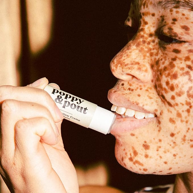 Poppy & Pout Marshmallow Creme Jumbo Lip Balm | All Natural Lip Balms & Moisturizers | Hydrates with Beeswax, Vitamin E, Organic Coconut Oil | Cruelty-Free | Lip Balm in Recyclable Cardboard Tube-Velvo Beauty