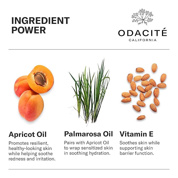 Odacité Anti Aging Serum Concentrate with Apricot and Palmarosa - For Fragile Capillaries - Ultra-Soothing Facial Serum for Fragile Skin, Redness & Healthy Looking Skin - 0.17 Fl. Oz-Velvo Beauty