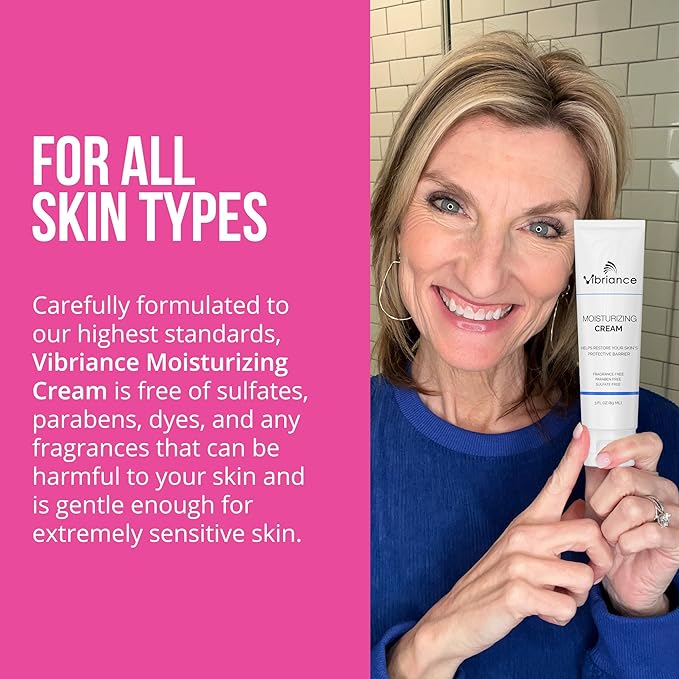 Vibriance Moisturizing Face Cream, 3 Fl Oz - Nourishing and Non-Greasy with Plant-Based Ingredients - Softening, Ultra-Hydrating, Fast-Absorbing Facial Moisturizer Cream for All Skin Types-Velvo Beauty