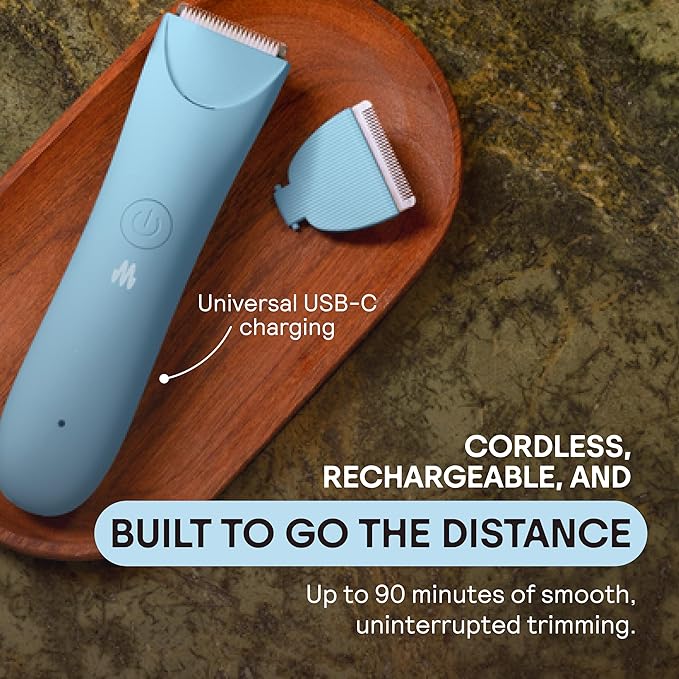 MERIDIAN Slimmer Trimmer – Electric Razor for Women, Bikini Line & Pubic Hair Trimmer, Rechargeable & Waterproof, Painless, Flawless Shave for Sensitive Skin, Gentle, Quiet & Travel-Friendly, Sky-Velvo Beauty
